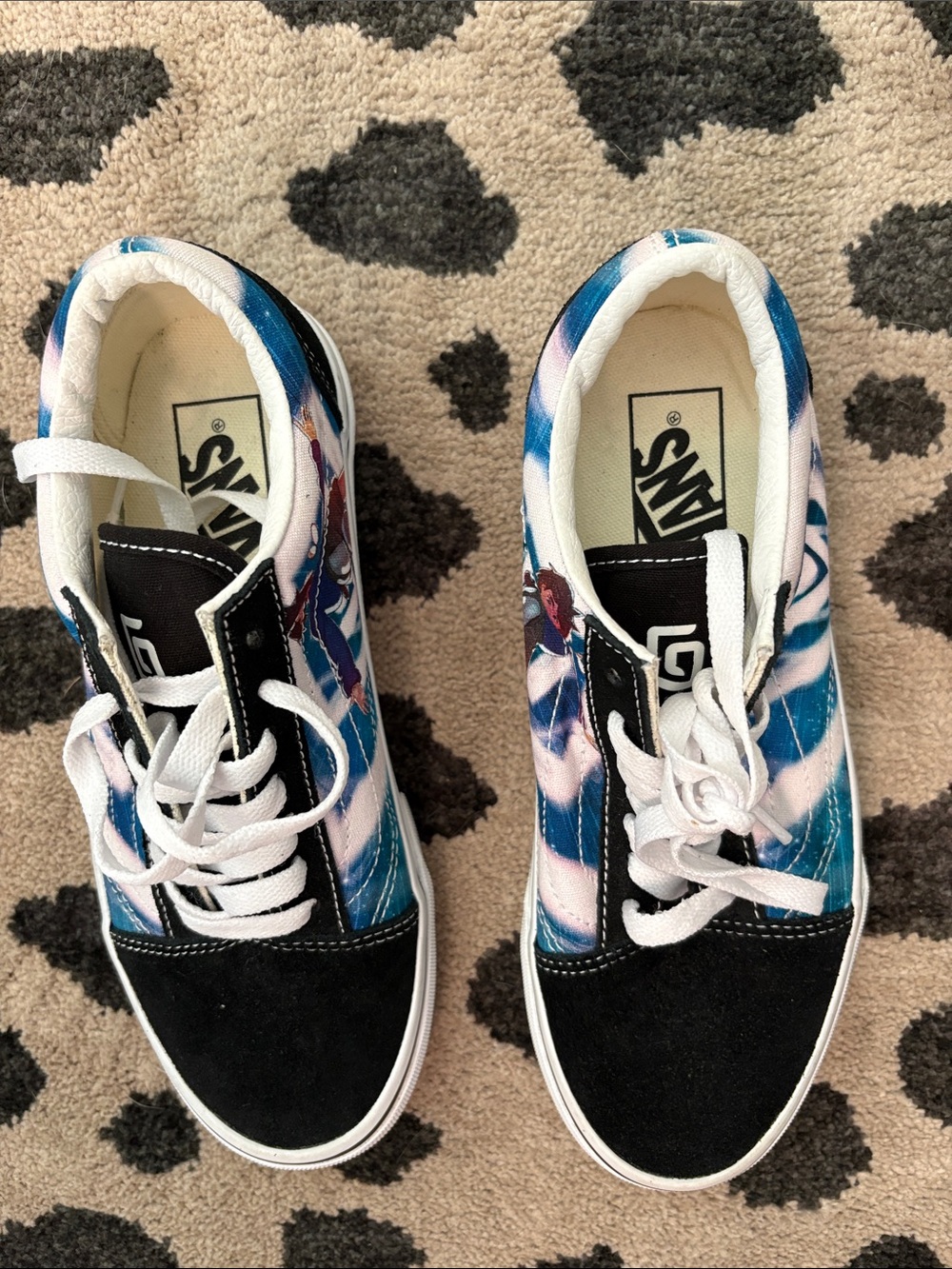 Vans women  Blue Floral Lace-Up Skate Sneakers